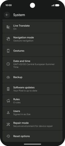 Press Reset options. Press Reset options.