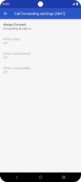 Press the required divert type.