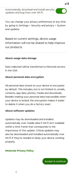 Press Accept & continue. Press Accept & continue.
