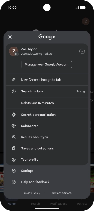 Press Settings. Press Settings.
