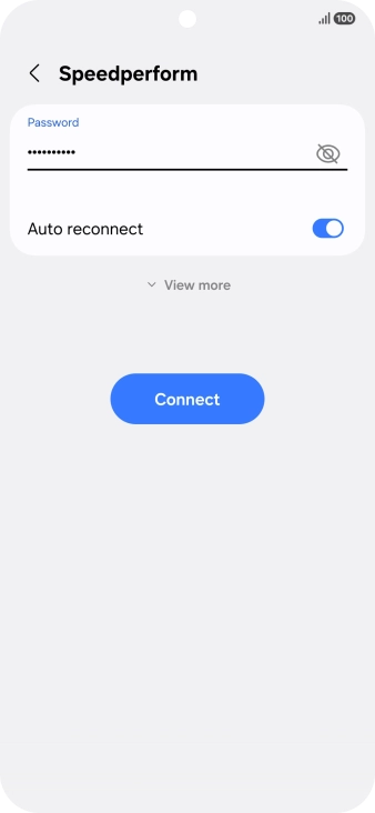 Key in the password for the Wi-Fi network and press Connect. Key in the password for the Wi-Fi network and press Connect.