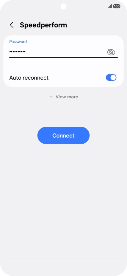 Key in the password for the Wi-Fi network and press Connect. Key in the password for the Wi-Fi network and press Connect.