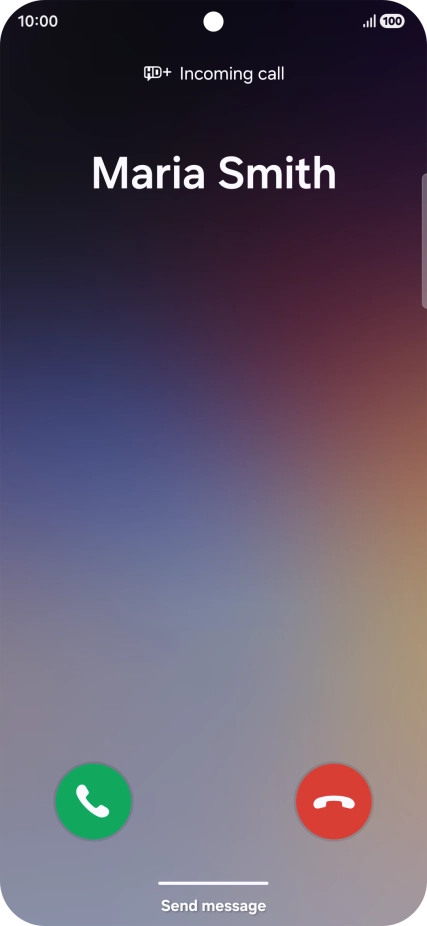 Press and drag the accept call icon right.