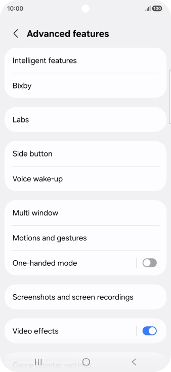 Press Intelligent features. Press Intelligent features.