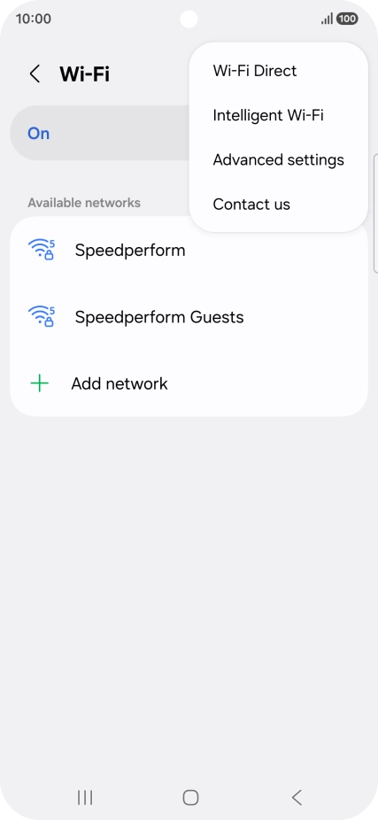 Press Intelligent Wi-Fi. Press Intelligent Wi-Fi.