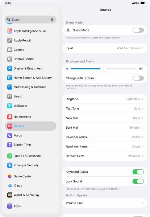 Press Text Tone.