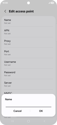Key in Vodafone Internet and press OK. Key in Vodafone Internet and press OK.