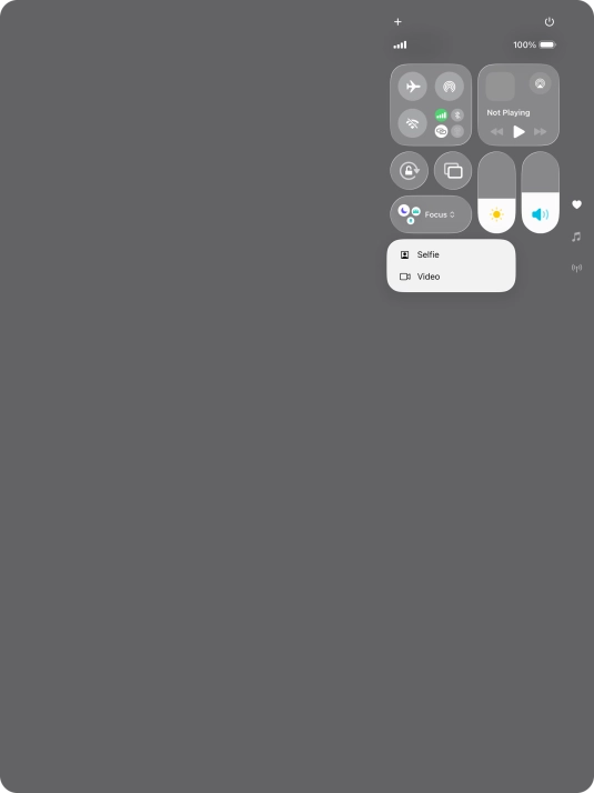 Press and hold the required function to see more actions.