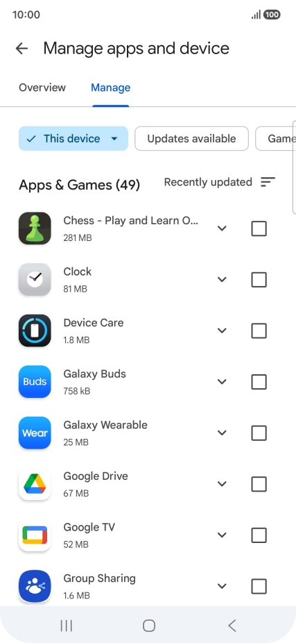 Press the required app. Press the required app.