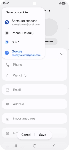 Press the required Google account.