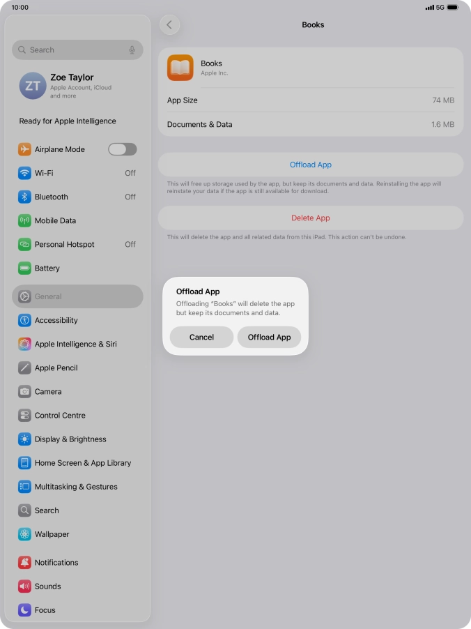 Press Offload App.