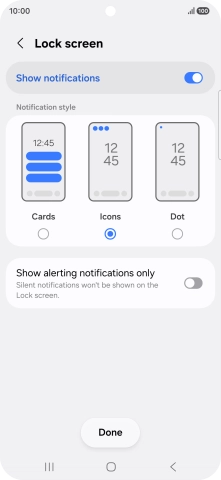 Press the required settings to turn them on or off. Press the required settings to turn them on or off.