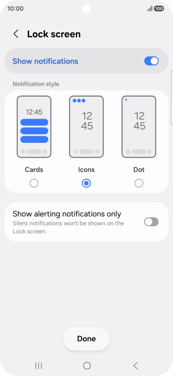 Press the required settings to turn them on or off. Press the required settings to turn them on or off.