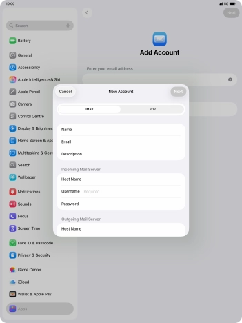Press IMAP.
