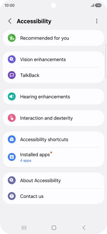 Press Vision enhancements and follow the instructions on the screen to select the required settings.