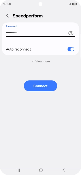 Key in the password for the Wi-Fi network and press Connect. Key in the password for the Wi-Fi network and press Connect.