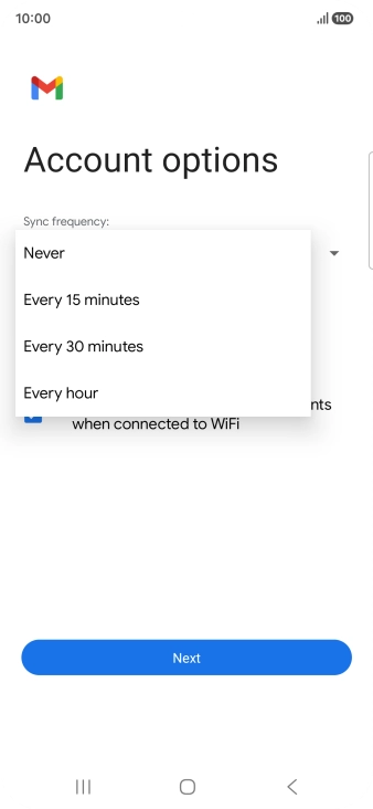 Press the required setting. Press the required setting.