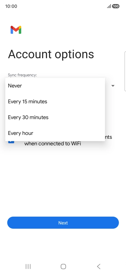 Press the required setting. Press the required setting.