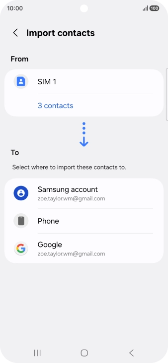 Press the required Google account.