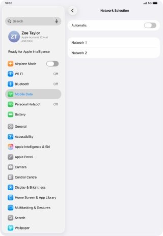 If you turn off the function, press the required network.
