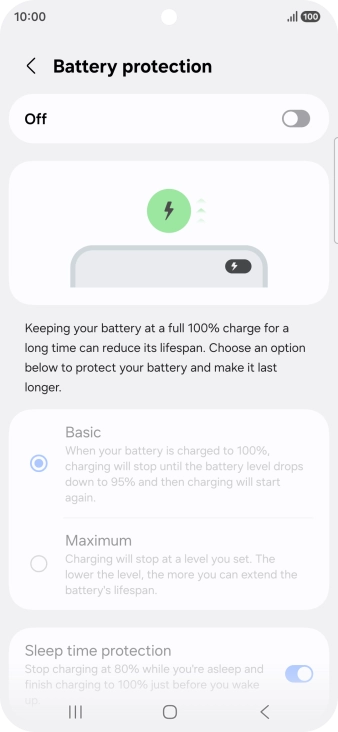 Press the indicator to turn the function on or off.