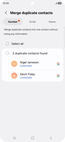 Press the field next to the required number.