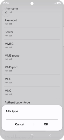 Key in default and press OK. Key in default and press OK.