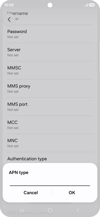 Key in default and press OK. Key in default and press OK.