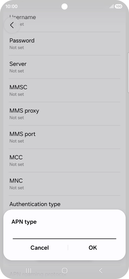Key in default and press OK. Key in default and press OK.