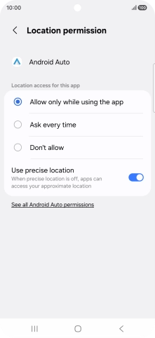 Press the required setting. Press the required setting.