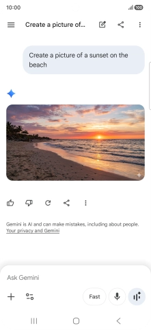 You can also ask Gemini to generate a picture based on your description. You can also ask Gemini to generate a picture based on your description.