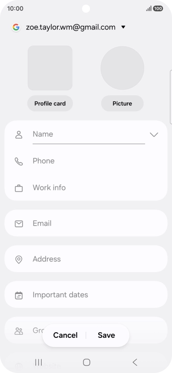 Press Name and key in the required name.