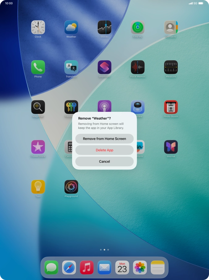 Press Delete App.