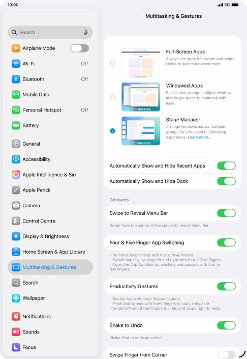 Press the indicators next to the required settings to turn them on or off. Press the indicators next to the required settings to turn them on or off.