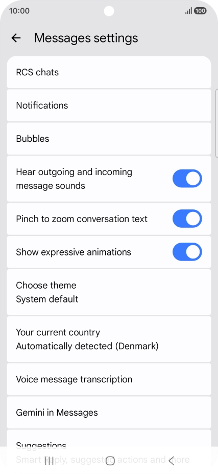 Press Gemini in Messages. Press Gemini in Messages.