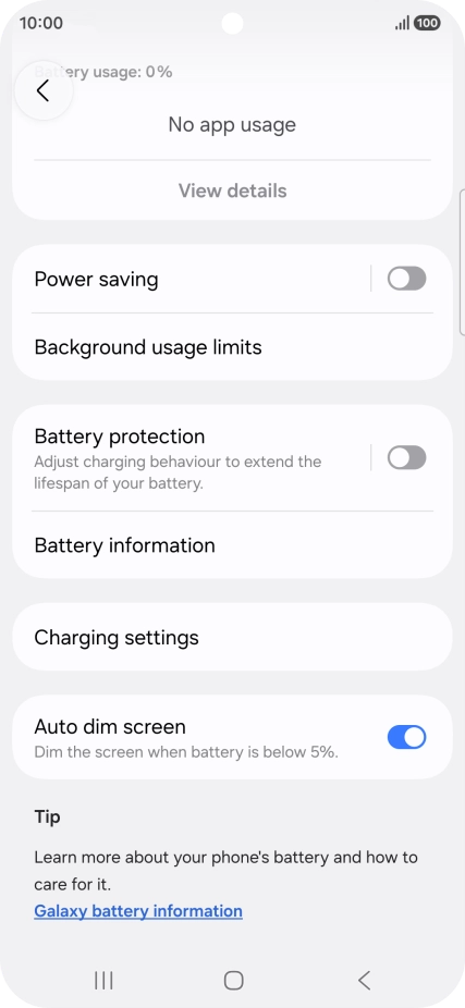 Press Power saving. Press Power saving.