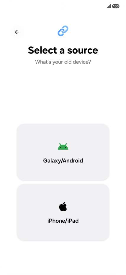 Press the required setting and follow the instructions on the screen to transfer the content from another phone. Press the required setting and follow the instructions on the screen to transfer the content from another phone.