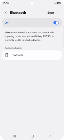Press the required Bluetooth device and follow the instructions on the screen to pair the device with your phone. Press the required Bluetooth device and follow the instructions on the screen to pair the device with your phone.