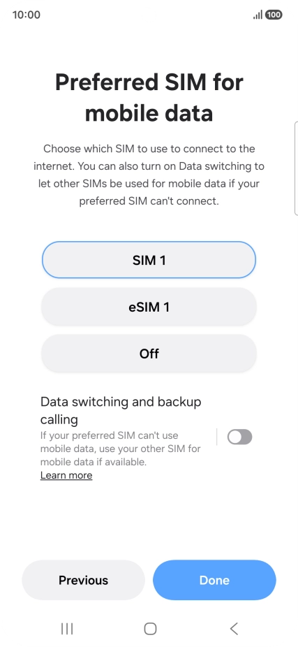 Press the required settings.