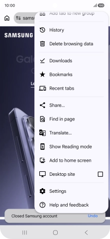 Press Settings.