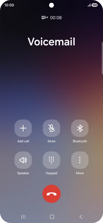 Press the end call icon.