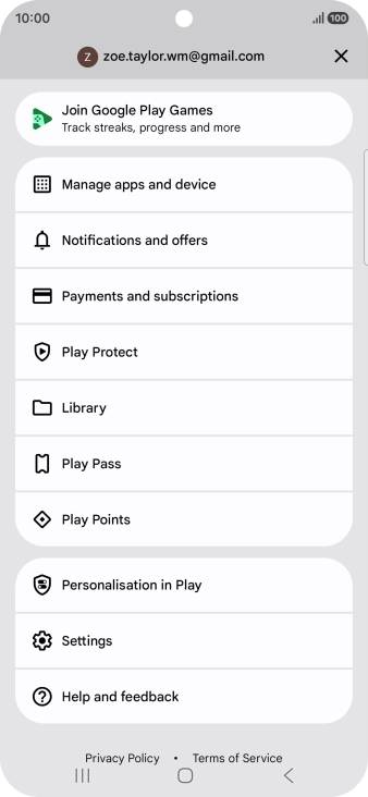 Press Manage apps and device. Press Manage apps and device.