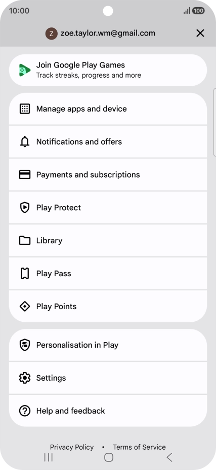 Press Manage apps and device. Press Manage apps and device.