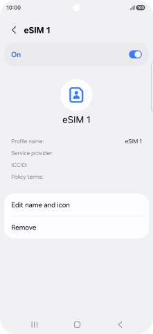 Press Remove and follow the instructions on the screen to delete your eSIM.