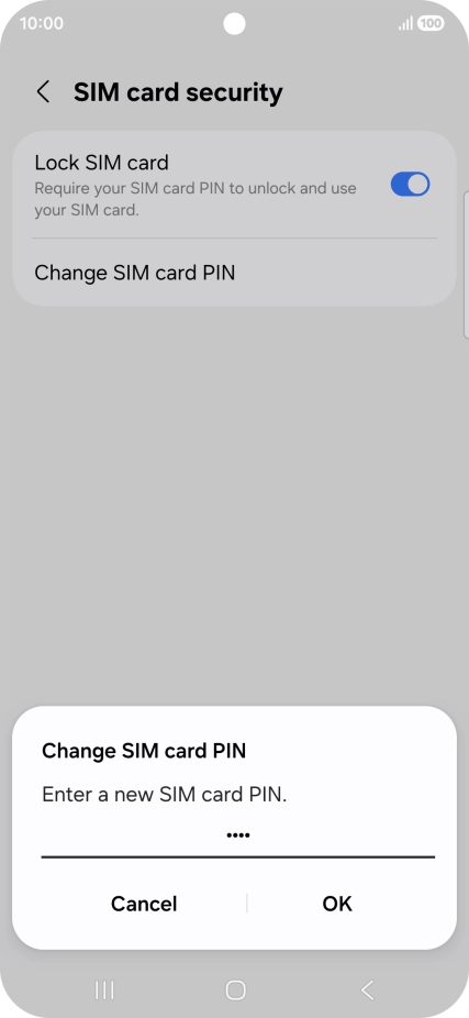 Key in a new four-digit PIN and press OK.