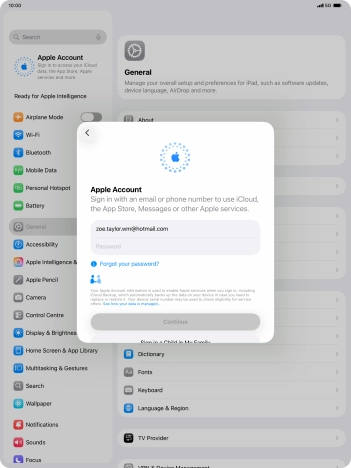 Press Password and key in the password for your Apple Account. Press Password and key in the password for your Apple Account.