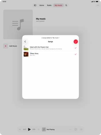 Press the confirm icon.