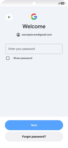 Press Enter your password and key in the password for your Google account.