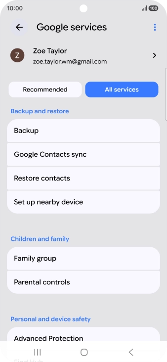 Press Backup.
