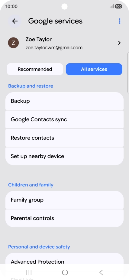 Press Backup.